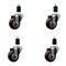 Service Caster 3'' SS Maroon Poly Wheel Swivel 1-1/2'' Expanding Stem Caster Set, 4PK SCC-SSEX20S314-PPUB-MRN-112-4 - alternate 1